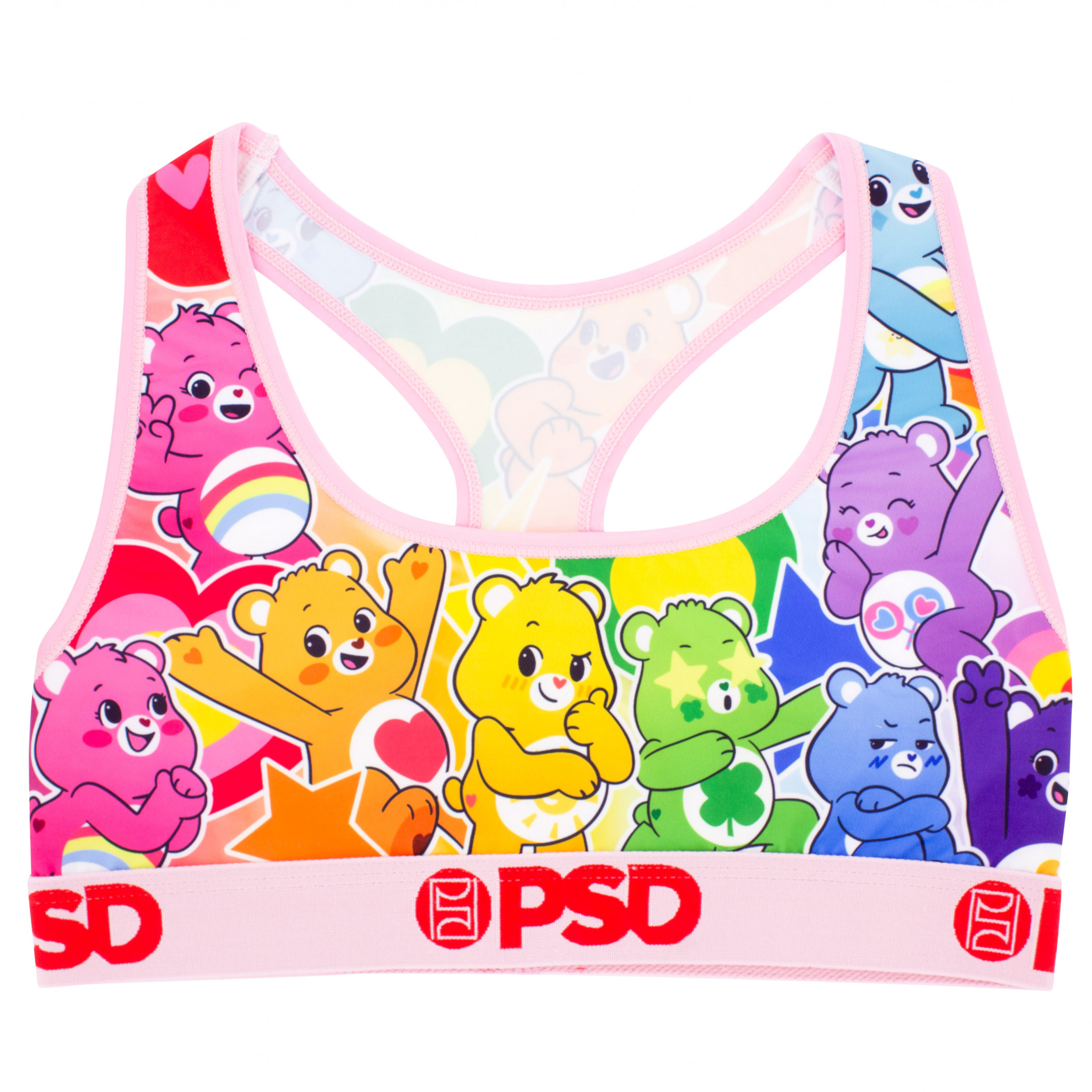 Care Bears Rainbow Stickers PSD Sports Bra